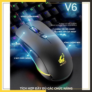 Chuột gaming máy vi tính v6 led rgb chuột dây game thủ chuyên game laptop pc cao cấp