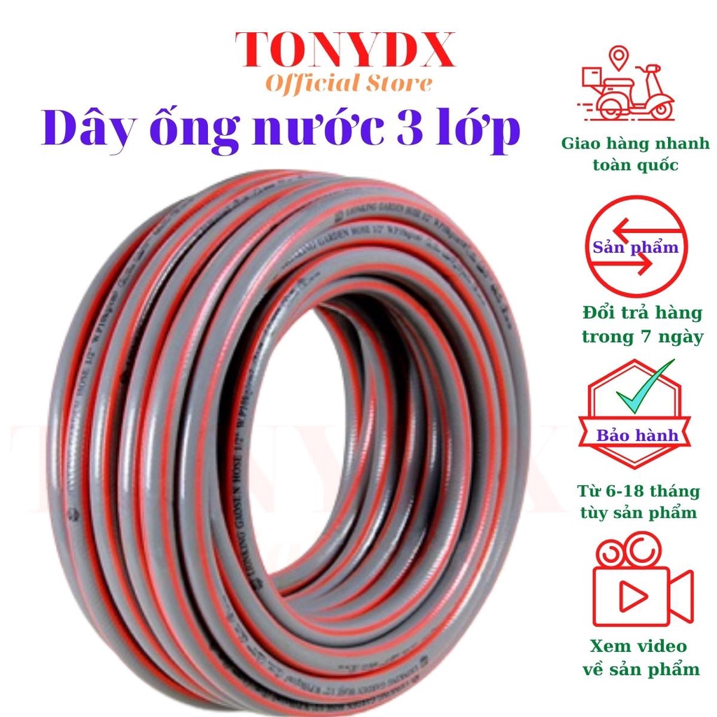 Dây ống dẫn nước Lonking phi 18, 20, 25 cấu tạo 3 lớp, chống gập, chống xoắn. Chịu áp lên tới 10 Bar Tonydx store