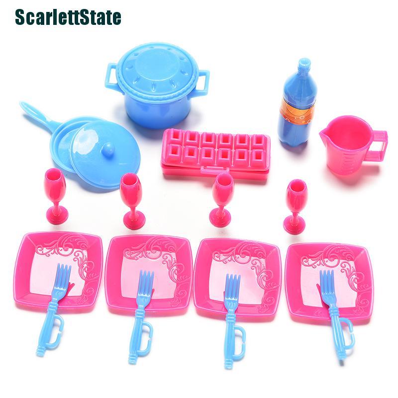 Set 18 Dụng Cụ Nấu Ăn Mini Màu Sắc Ngẫu Nhiên Cho Nhà Búp Bê