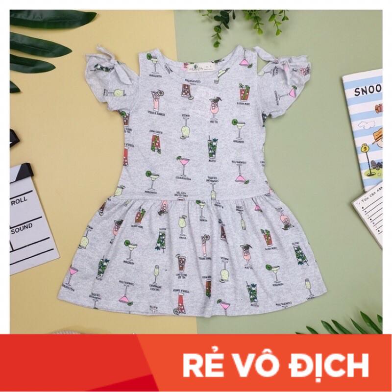 Váy cotton bé gái nơ tay size 1-10, cho bé 11-30kg. Chất cotton mềm mịn, thấm hút mồ hôi