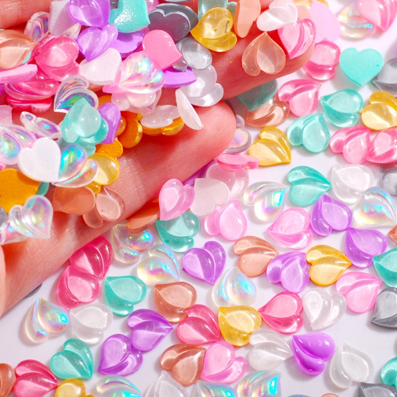 Bộ 20 Phụ Kiện Trang Trí Móng Tay Hình Trái Tim Xinh Xắn