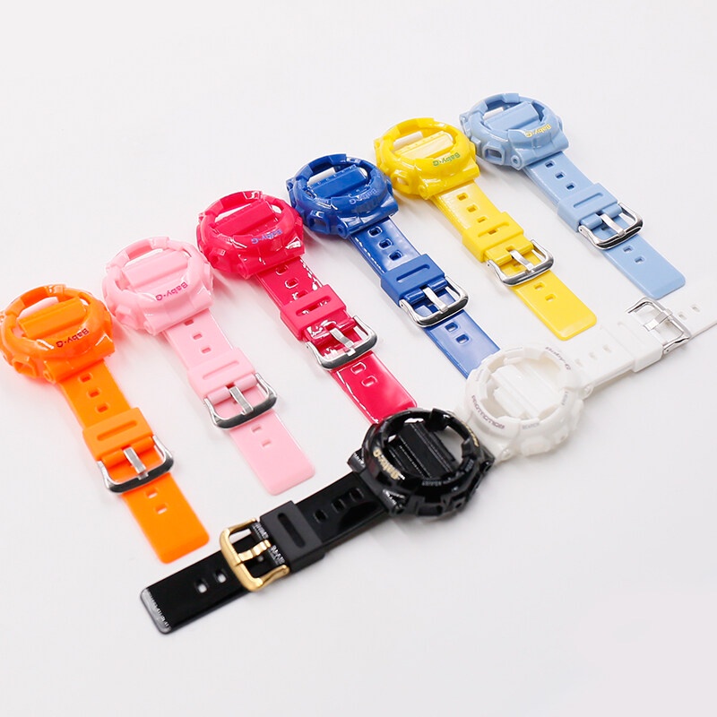 Viền Silicon Mờ + Dây Đeo Cho Casio Cho BABY-G BA-110 112 111  Frosted Silicone Phù Hợp Với. Vỏ Silicon Mịn + Watchband