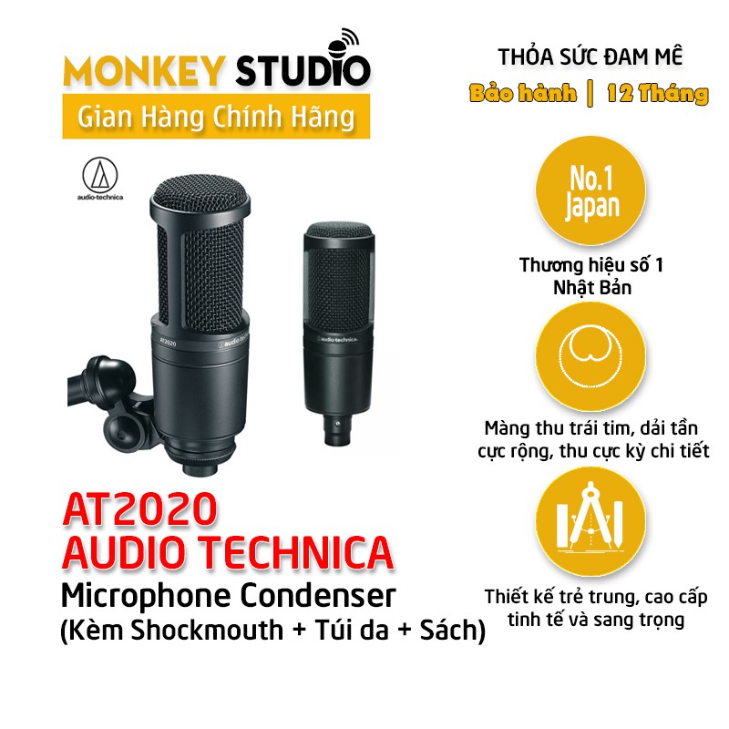 Micro Audio Technica AT2020 ⚡ BH 1 NĂM ⚡ Chính Hãng Cho Thu Âm Hát Livestream Phòng Thu Chuyên Nghiệp Âm Thanh Sống Động