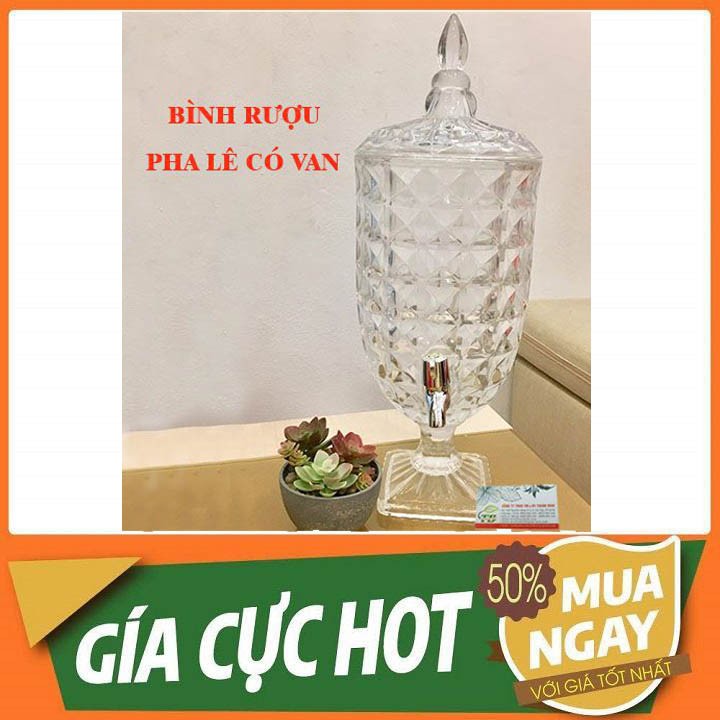 Combo 2 Bình Rượu Pha Lê 4.5 lit [Có Van] - Hũ Ngâm Sâm 4.5 lit