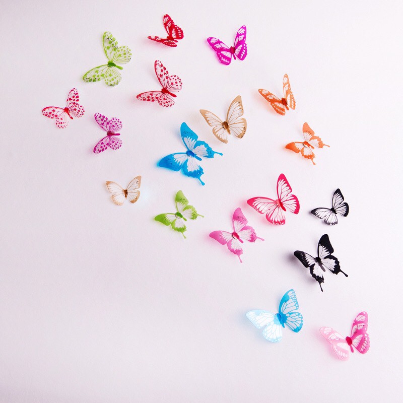 Sét 18 bướm dán 3D trang trí tường