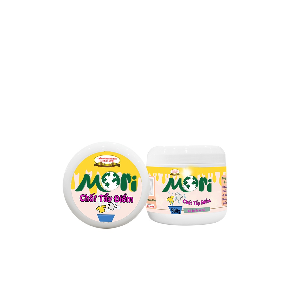 Tẩy quần áo MORI, tẩy vết bẩn trên quần áo (chất tẩy điểm MO-01), Hộp 500g dạng bột_CHÍNH HÃNG 100%