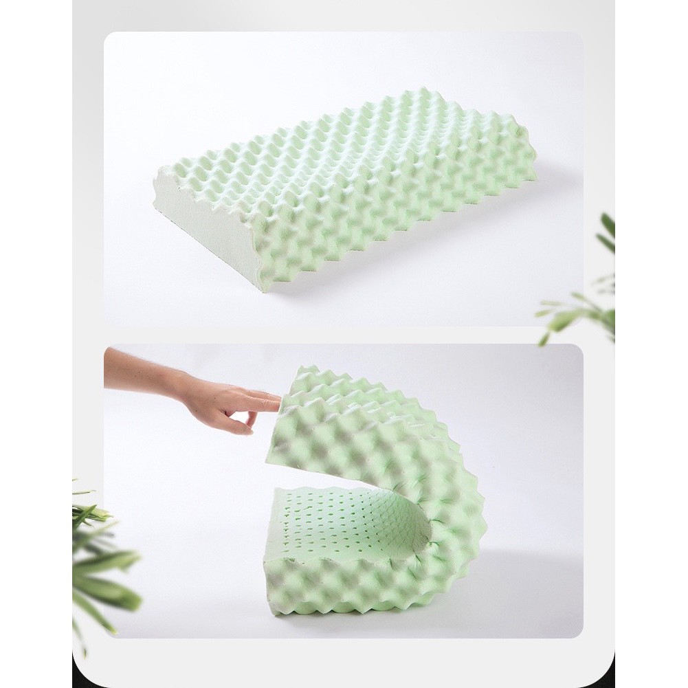 (Siêu Hót) Gối Cao Su Thiên Nhiên 100% Hương Trà Xanh > Cao Cấp Xuất xứ Từ Thái Lan > (Bảo Hành 12 Tháng)