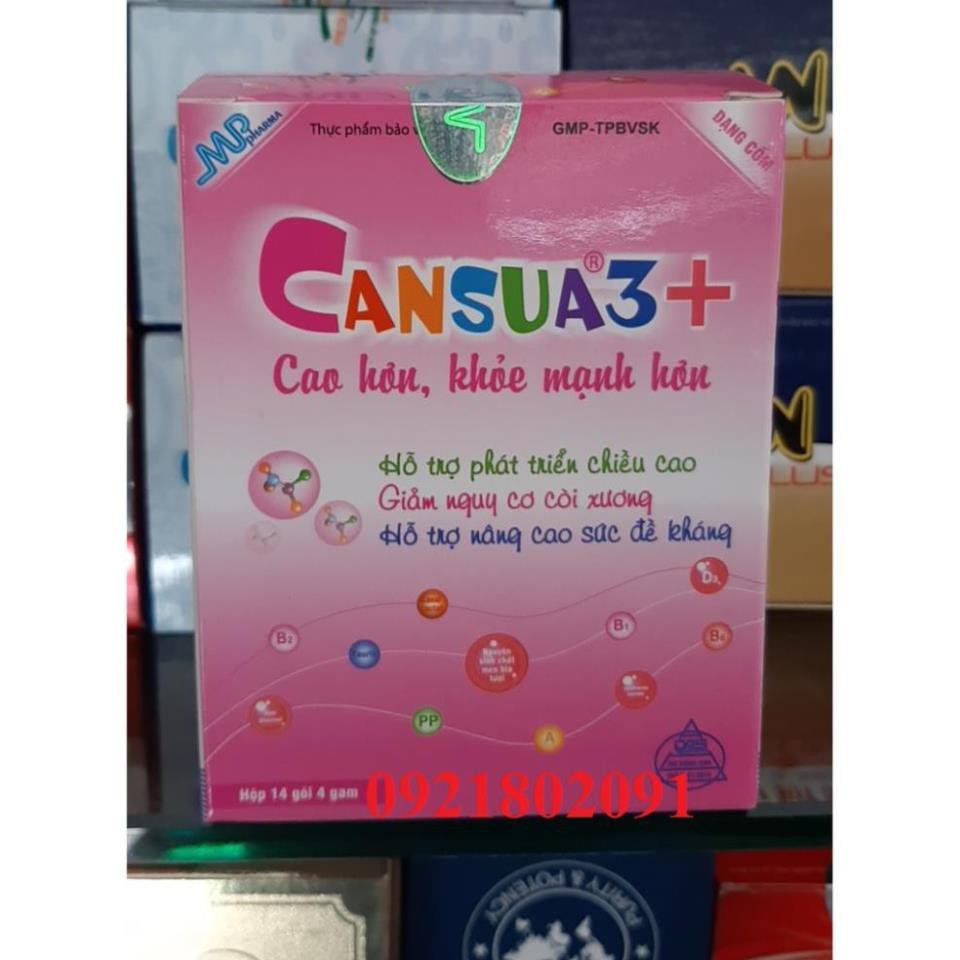 cốm CANSUA3+ cao hơn, khỏe mạnh hơn CANSUA 3+ (hộp 14 gói)