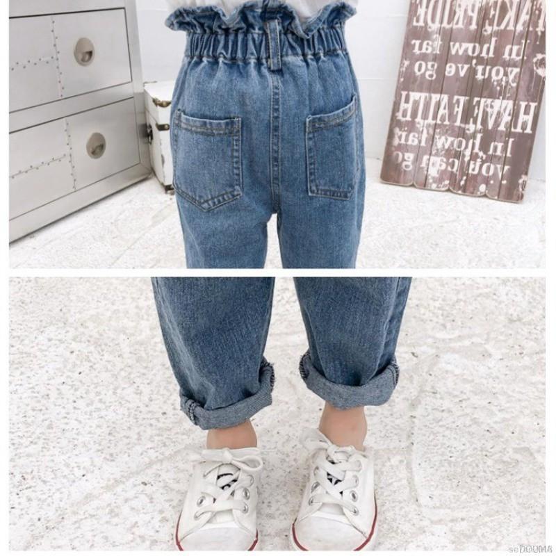Quần jean denim lưng thun co giãn dành cho bé gái