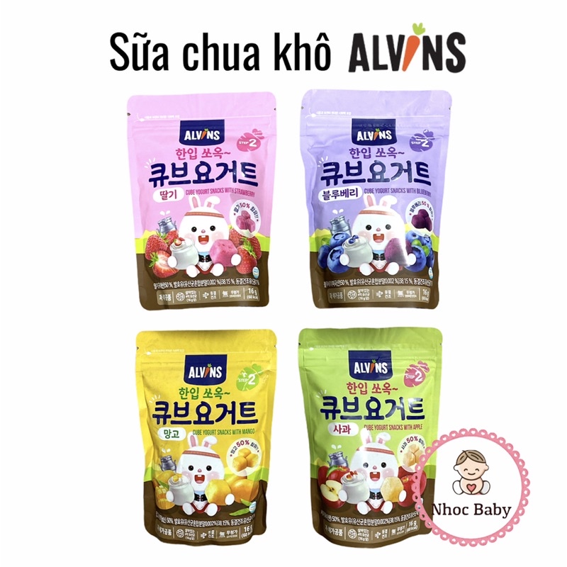 Alvins - Sữa chua khô sấy lạnh cho bé 7m+ gói zip 16g (Hàn Quốc)