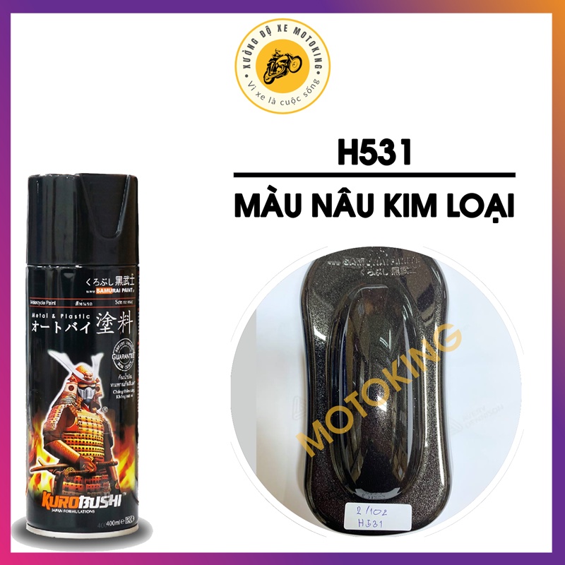 Combo sơn samurai màu Nâu kim loại H531  loại 2K chuẩn quy trình độ bền 5 năm gồm 2K04 -H531 -2k01