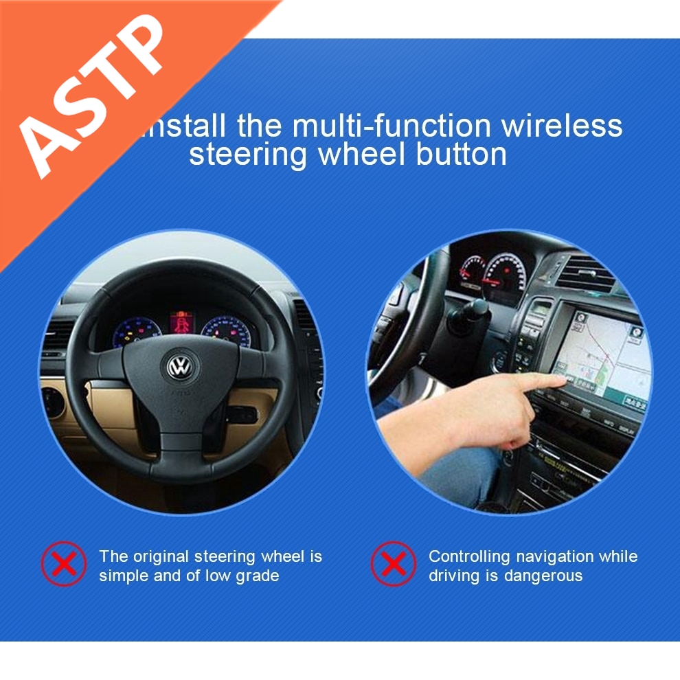 ASTP Car steering wheel remote controls 2 DIN DVD player universal wireless control