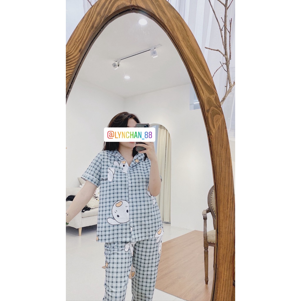 🌼Tay Cộc Quần Dài🌼Bộ Đồ Ngủ Mặc Nhà Chất Thô Siêu Thoải Mái Phom Rộng