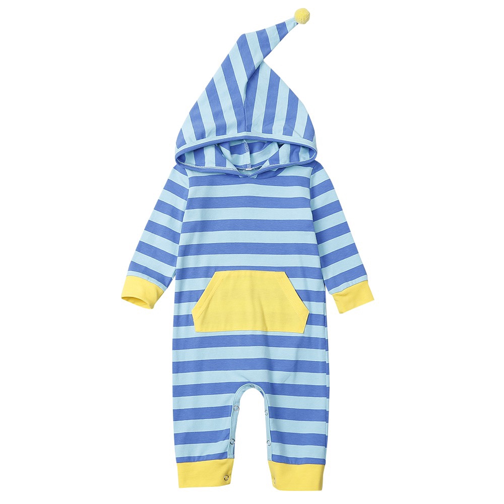 🧨 Yoyosow 🧨 Áo Liền Quần Họa Tiết Kẻ Sọc Thoải Mái Thời Trang Mùa Thu Cho Bé Trai 0-2 Tuổi | BigBuy360 - bigbuy360.vn