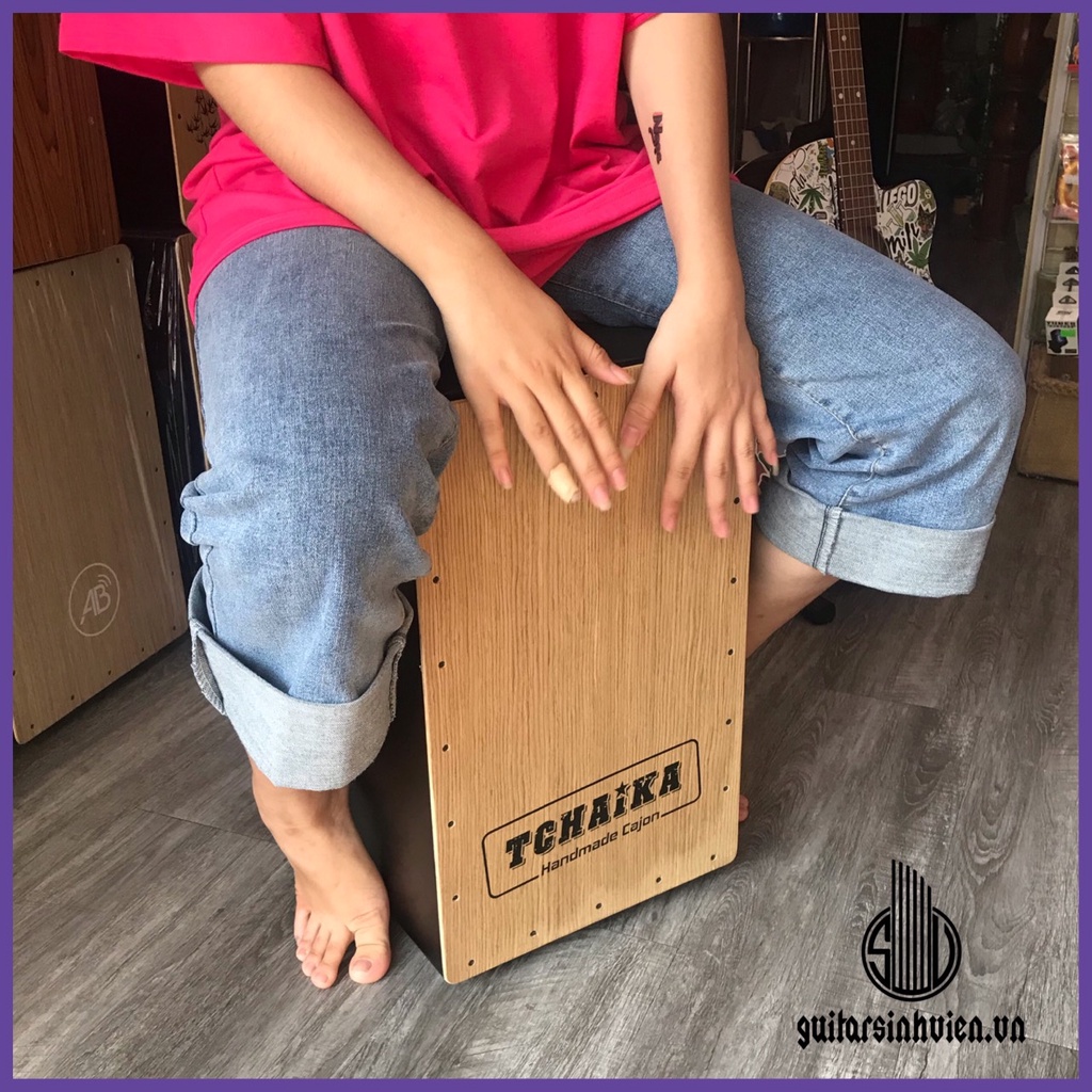 Trống cajon TCHAIKA tập chơi - Tặng miếng lót và kèm bao đựng - Bass trống cực ấm - Bảo hành 6 tháng