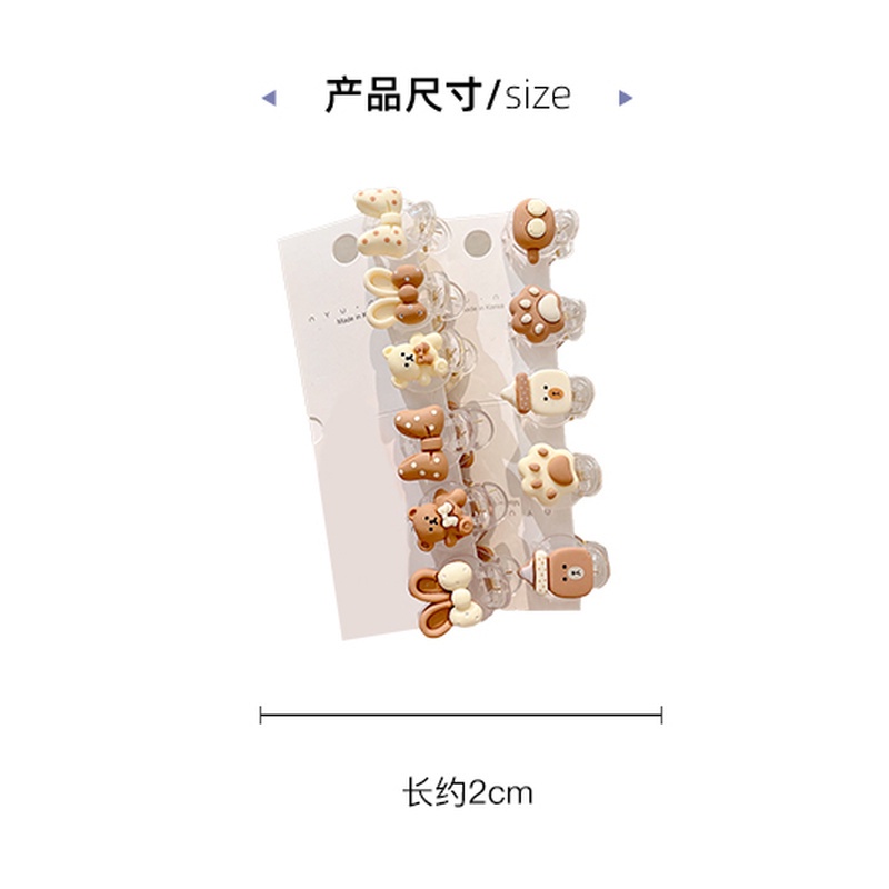Bộ Kẹp Tóc Cỡ Nhỏ Họa Tiết Hoạt Hình Phong Cách Hàn Quốc Thời Trang Mùa Hè Cao Cấp Cho Nữ