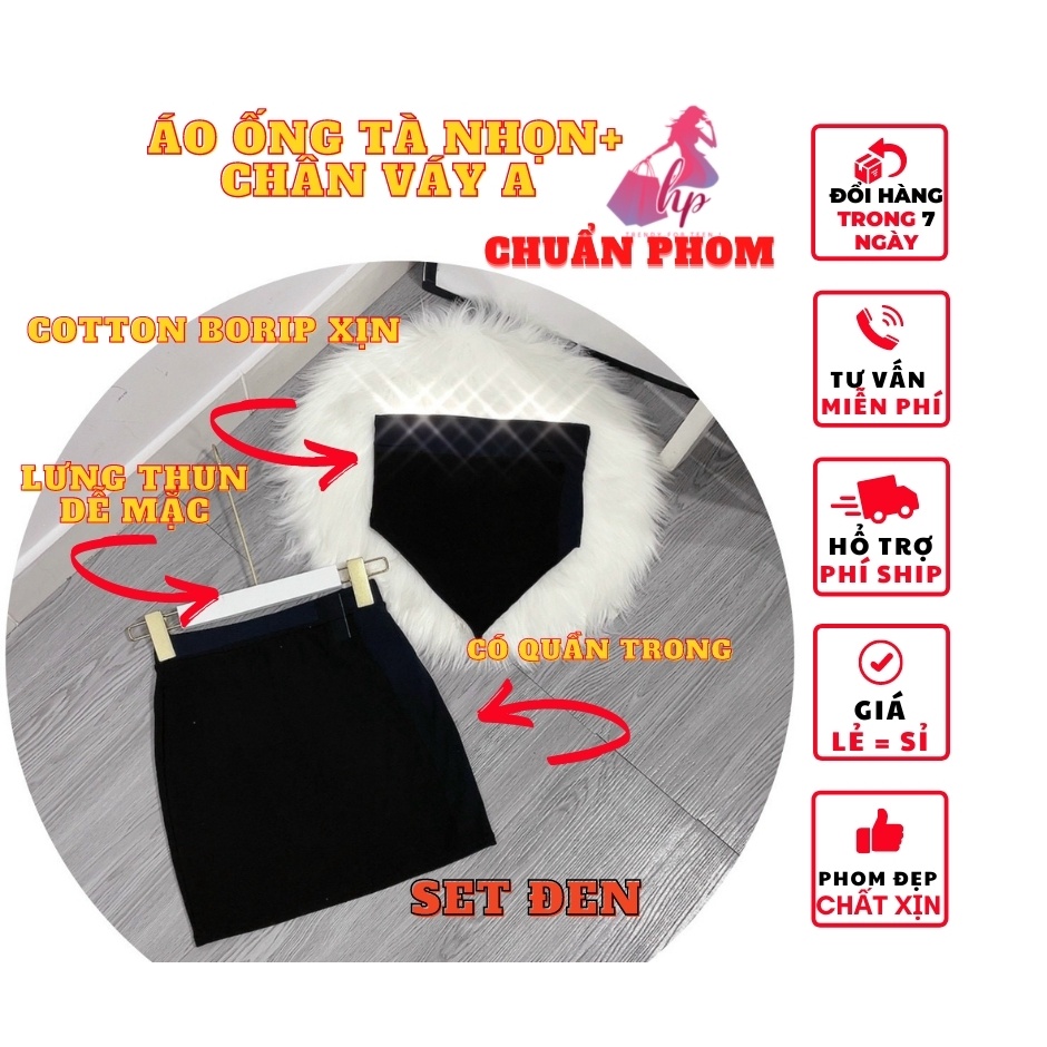 Set đồ nữ cá tính áo ống tà nhọn croptop kèm chân váy ngắn A thun xịn thời trang mùa hè phong cách hàn quốc VD25