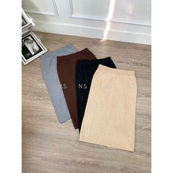 Chân váy len thỏ trơn hàng QCL1
