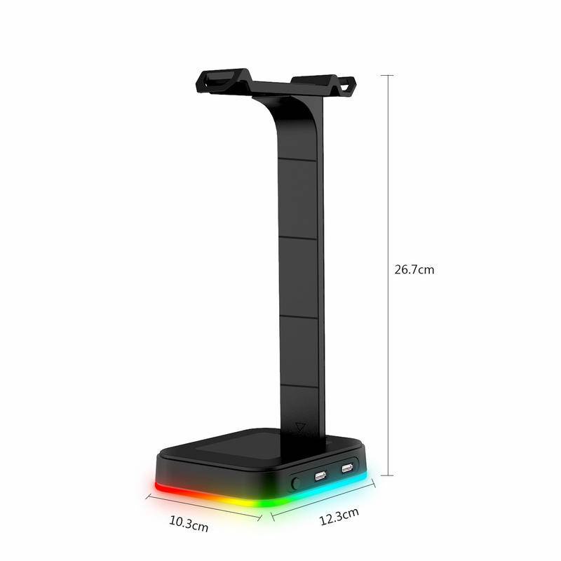 Giá đỡ tai nghe USB kép RGB, phần mở rộng USB tại nhà