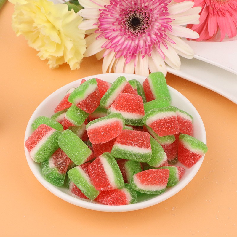[ Cực kỳ ngon ] Combo 500g Kẹo dẻo dưa hấu bọc đường món ăn vặt ngon đã nghiền