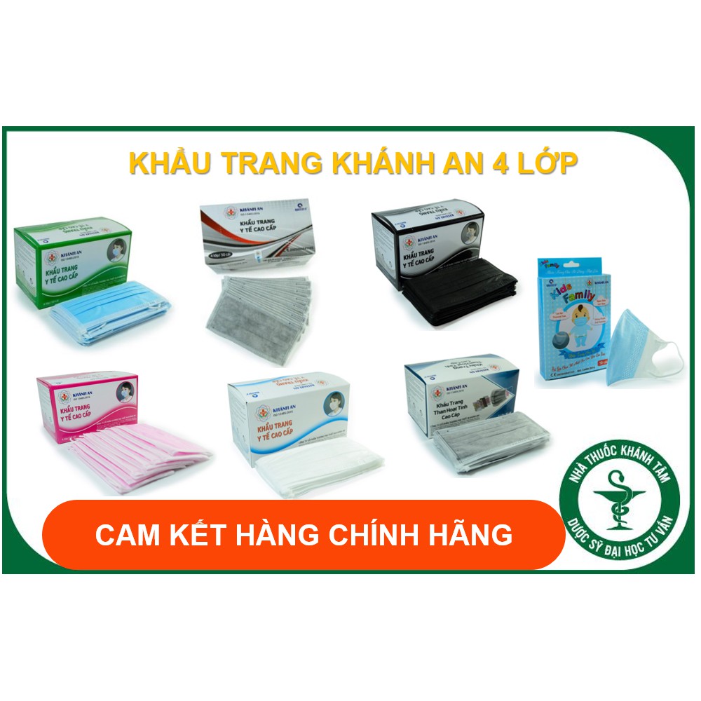 Khẩu trang y tế Khánh An 4 lớp - Khẩu trang y tế kháng khuẩn, khẩu trang than hoạt tính, khẩu trang trẻ em kids family