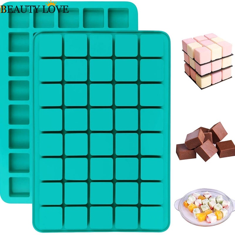Khuôn silicone 40 Ngăn Làm Đá / chocolate / Kẹo Hình Vuông Tiện Dụng