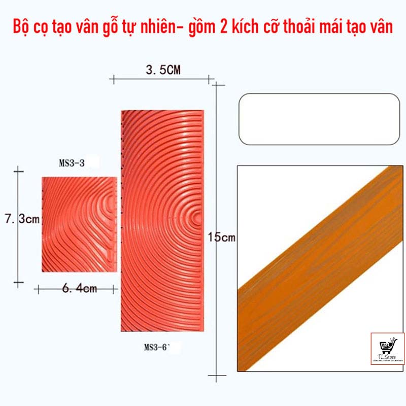 Bộ 2 dụng cụ tạo vân gỗ , hỗ trợ sơn nhà cửa giả gỗ đẹp , tự nhiên , tiện ích