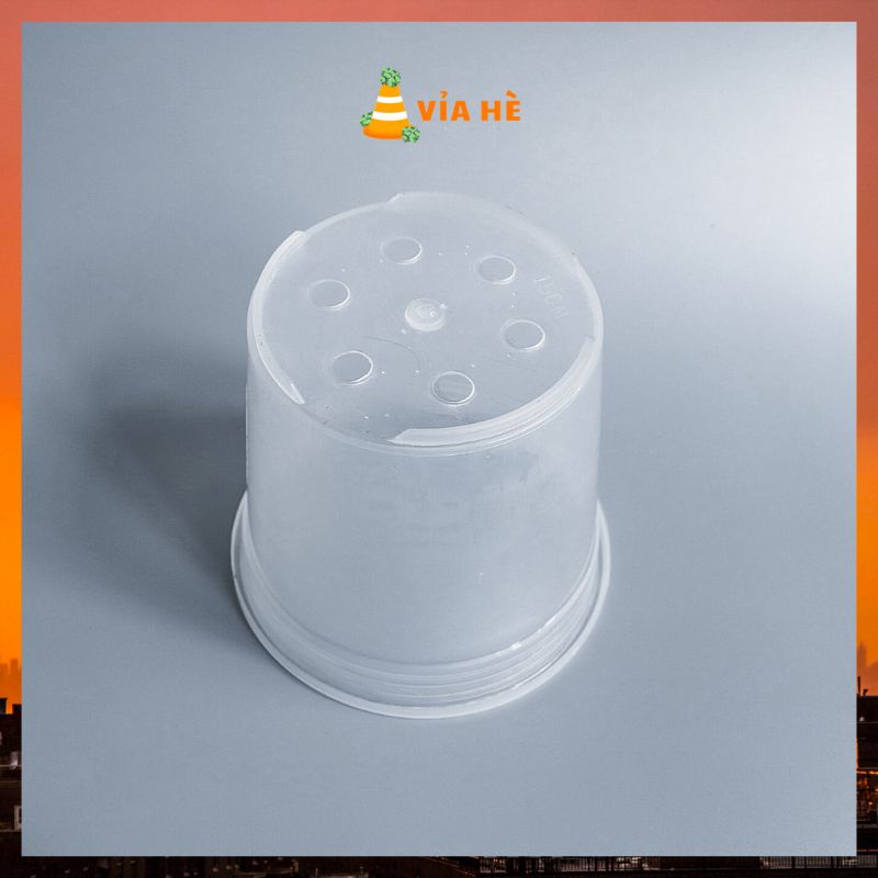 Chậu nhựa cứng tròn trắng trong suốt 4 size trồng cây cảnh kiểng lá Thakico giá tại xưởng