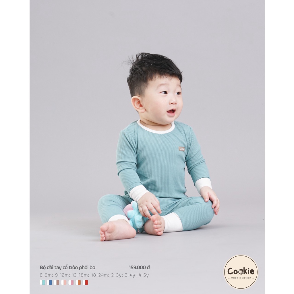 COOKIE - Bộ dài tay cổ tròn phối bo cho bé trai/bé gái