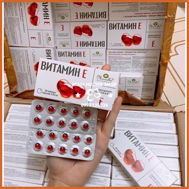 Vitamin E đỏ hàng Nga 1 vỉ 12viên | Thế Giới Skin Care