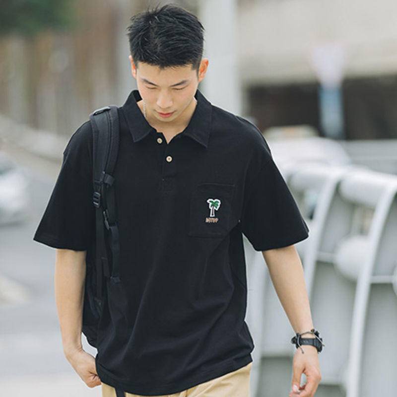 Áo Thun polo Tay Ngắn Có Túi Thêu Chữ Thời Trang Dành Cho