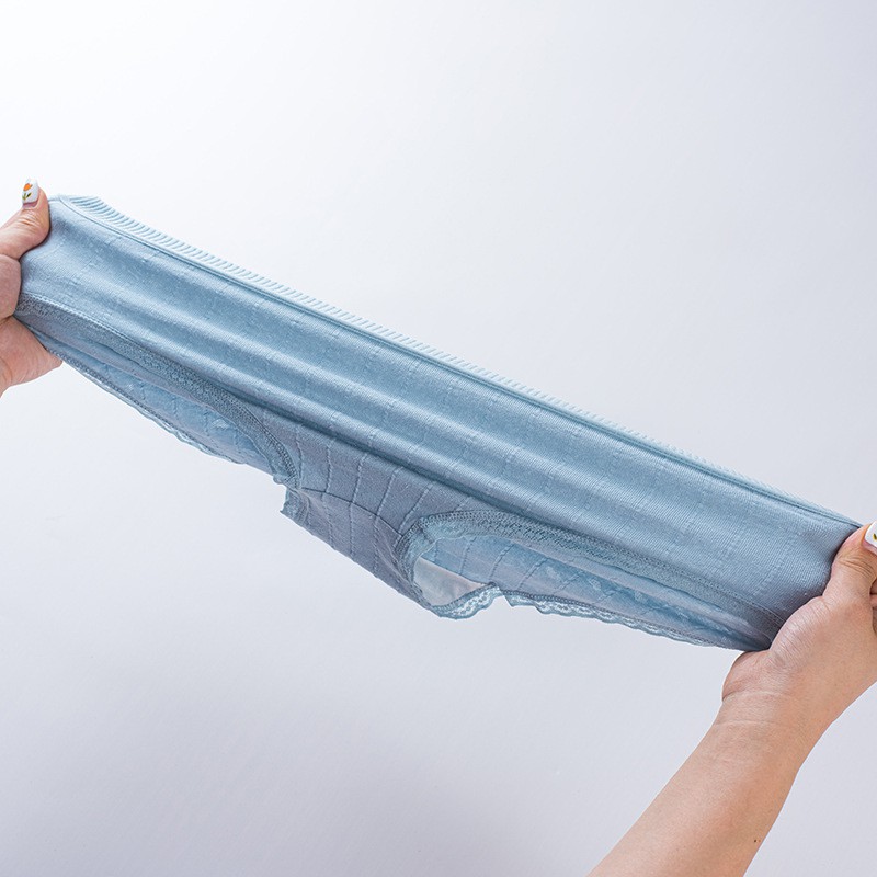 Quần lót cotton kháng khuẩn gân viền ren 04 | BigBuy360 - bigbuy360.vn