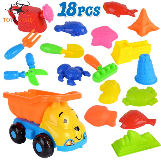 18Pcs/Set Beach Play Sand Dredging Tool Toys Set for Kids Baby