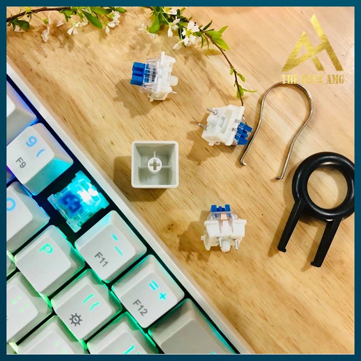 Bàn Phím Máy Tính Bluetooth Không Dây Gaming Mini Đèn Leg Rgb NEWMEN GM610 61 Phím Cơ Màu Trắng