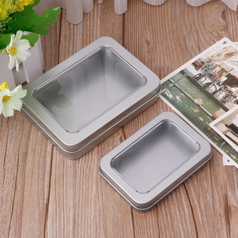 Hộp thiếc đựng đồ dùng hình chữ nhật tiện lợi