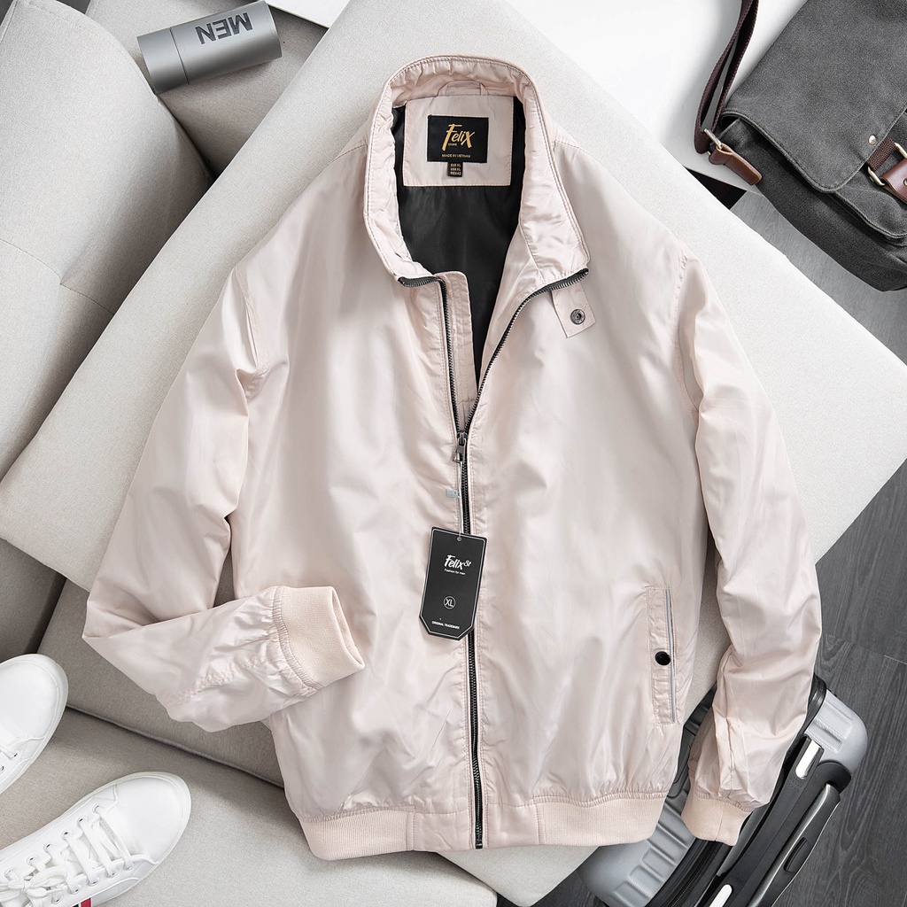 Áo khoác gió Jacket cổ trụ, áo khoác xuất khẩu, kiểu dáng cơ bản cho nam giới