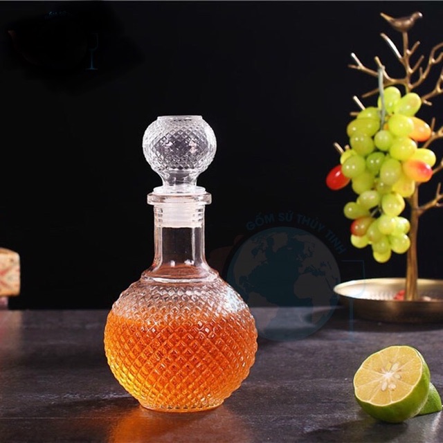 BÌNH ĐỰNG RƯỢU HOA VĂN KIM CƯƠNG- 750ml