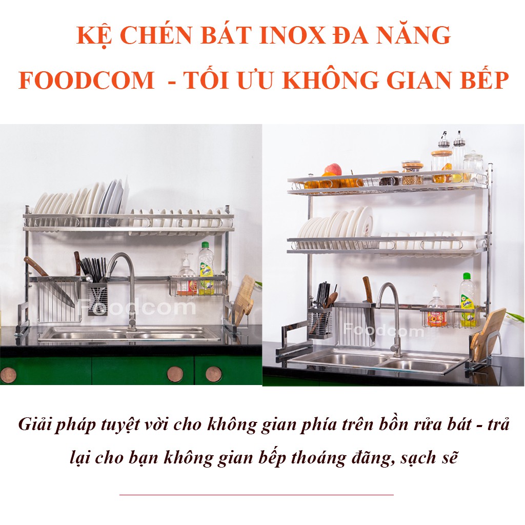 Kệ chén bát thông minh để bồn rửa - Foodcom - Made in Việt Nam - Nhiều size