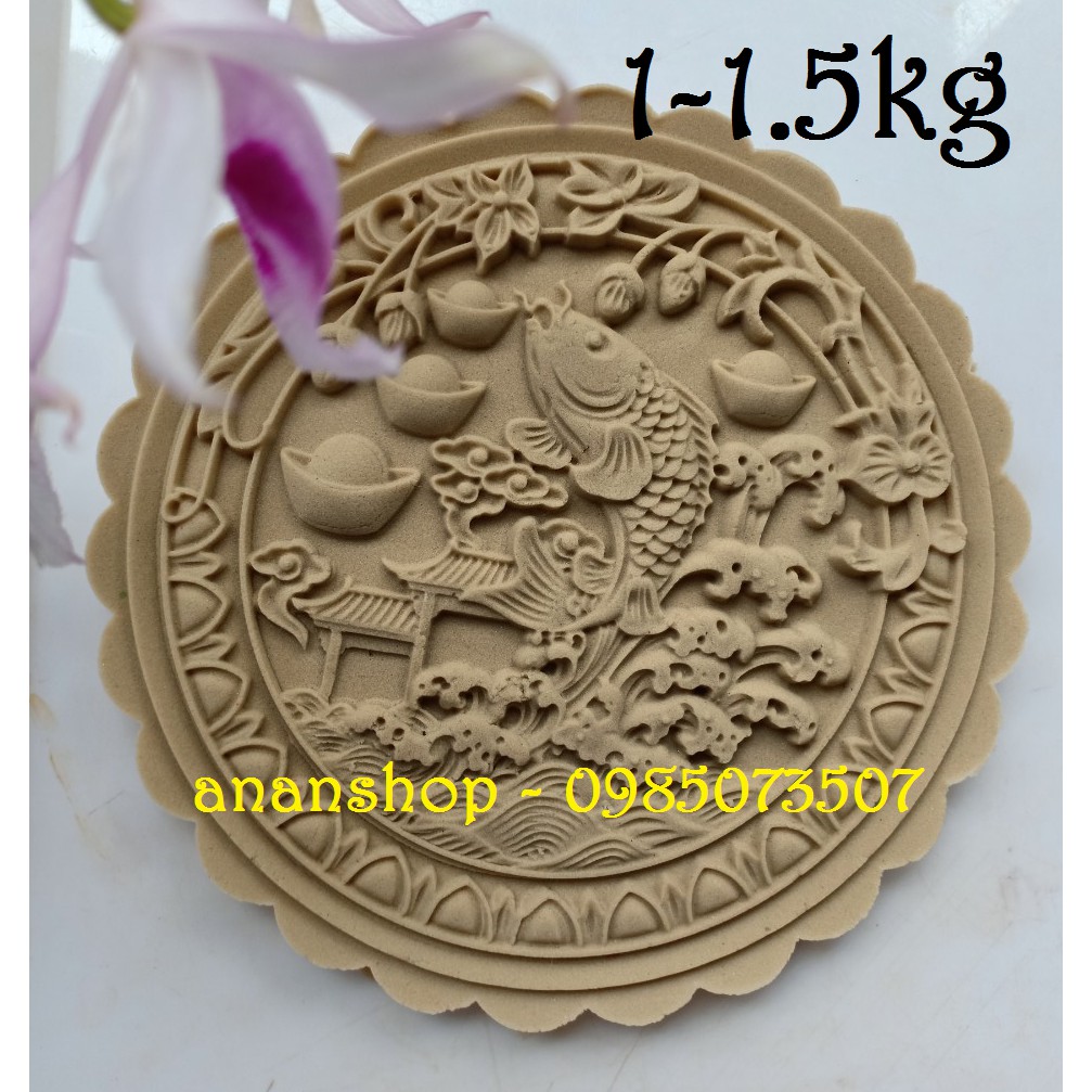 Khuôn trung thu lò xo 1kg- 1.5kg rồng phượng, cá chép (2 mẫu)