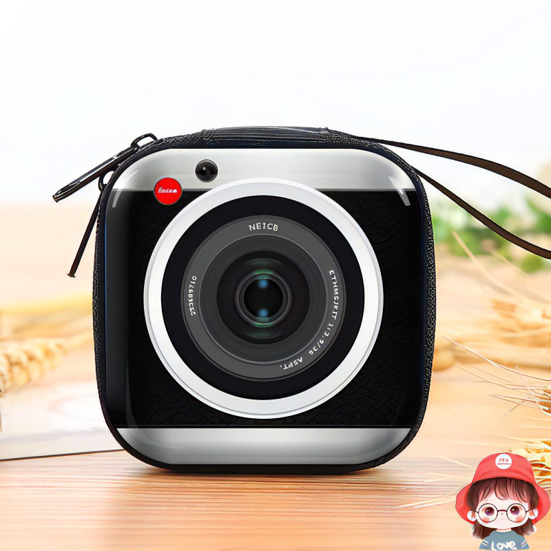 Ví nam hình máy ảnh đen đựng tiền xu và earpod mẫu mã đẹp hàng mới 2021 nhỏ gọn mini