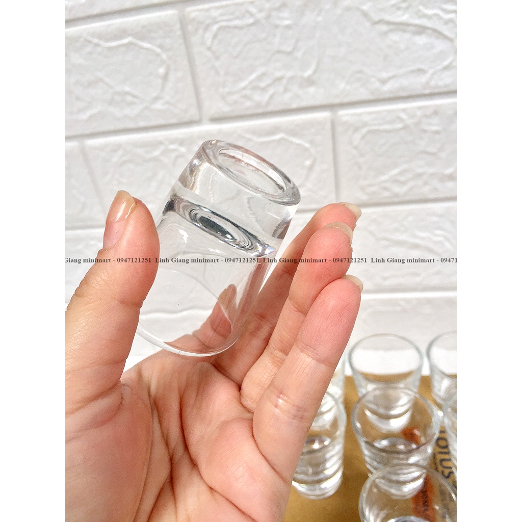 12 Ly rượu Việt tiệp lotus 197 trơn 30ml Cốc rượu lùn Hàng Việt Nam