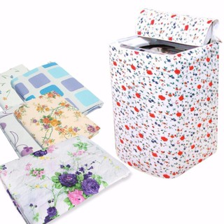 Vỏ Bọc Máy Giặt Cửa Đứng Washing-Machine Cover Trắng Họa Tiết Hoa