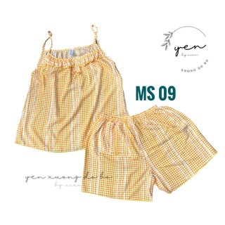Đồ bộ Lanh-quần đùi áo dây