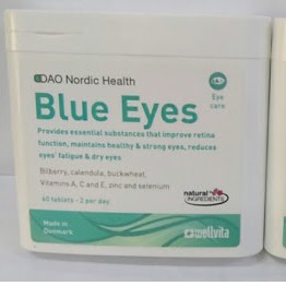 BLUE EYES – Hỗ trợ giúp Đôi Mắt Sáng, Khỏe, giảm thoái hóa điểm vàng (60 viên)