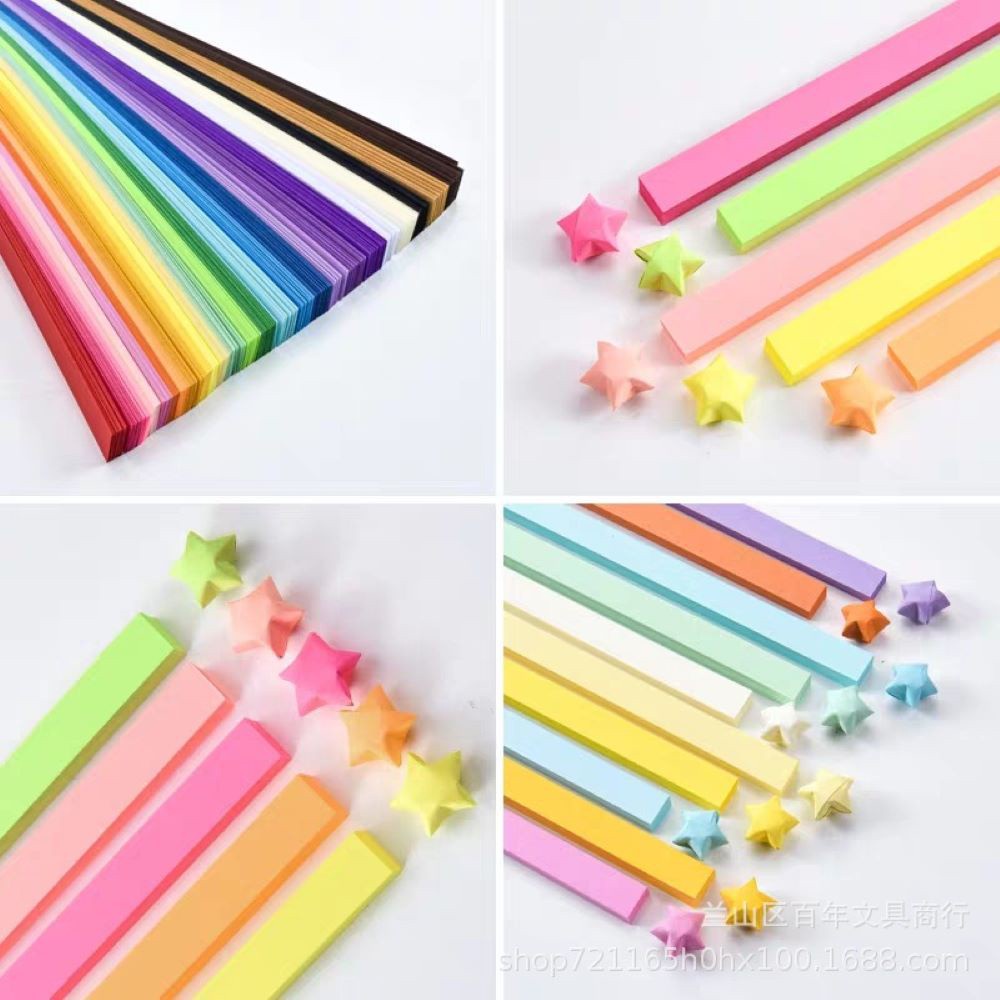 Giấy gấp sao may mắn nhiều màu sắc xinh xắn dễ thương