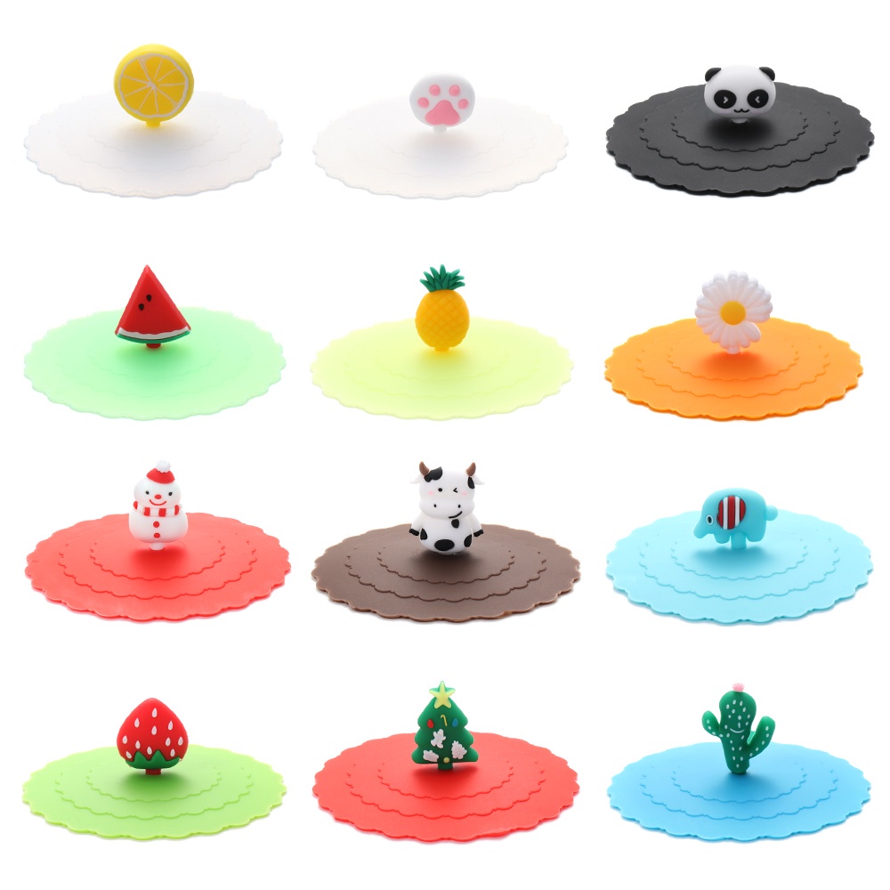 CONOPERY Nắp cốc cà phê bằng silicone chống bụi có thể tái sử dụng