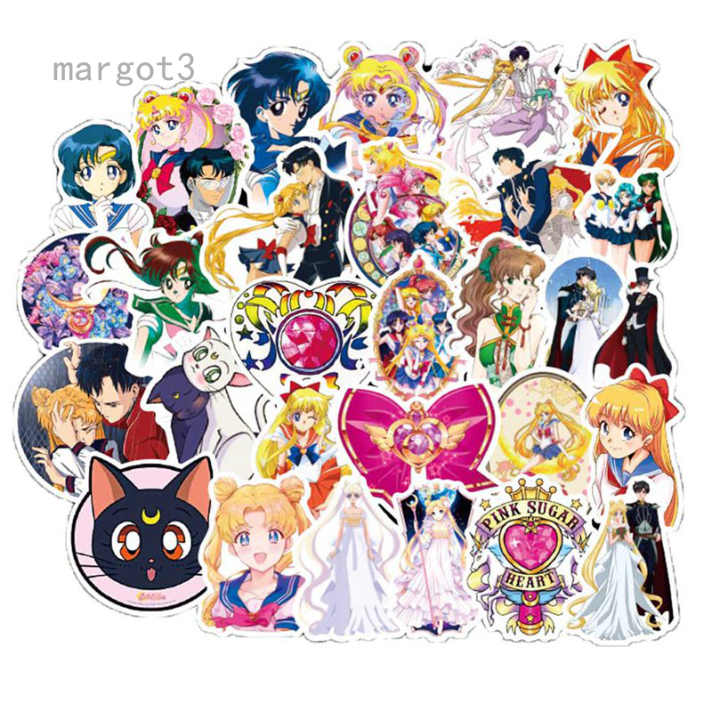 Set 50 hình dán thủy thủ mặt trăng