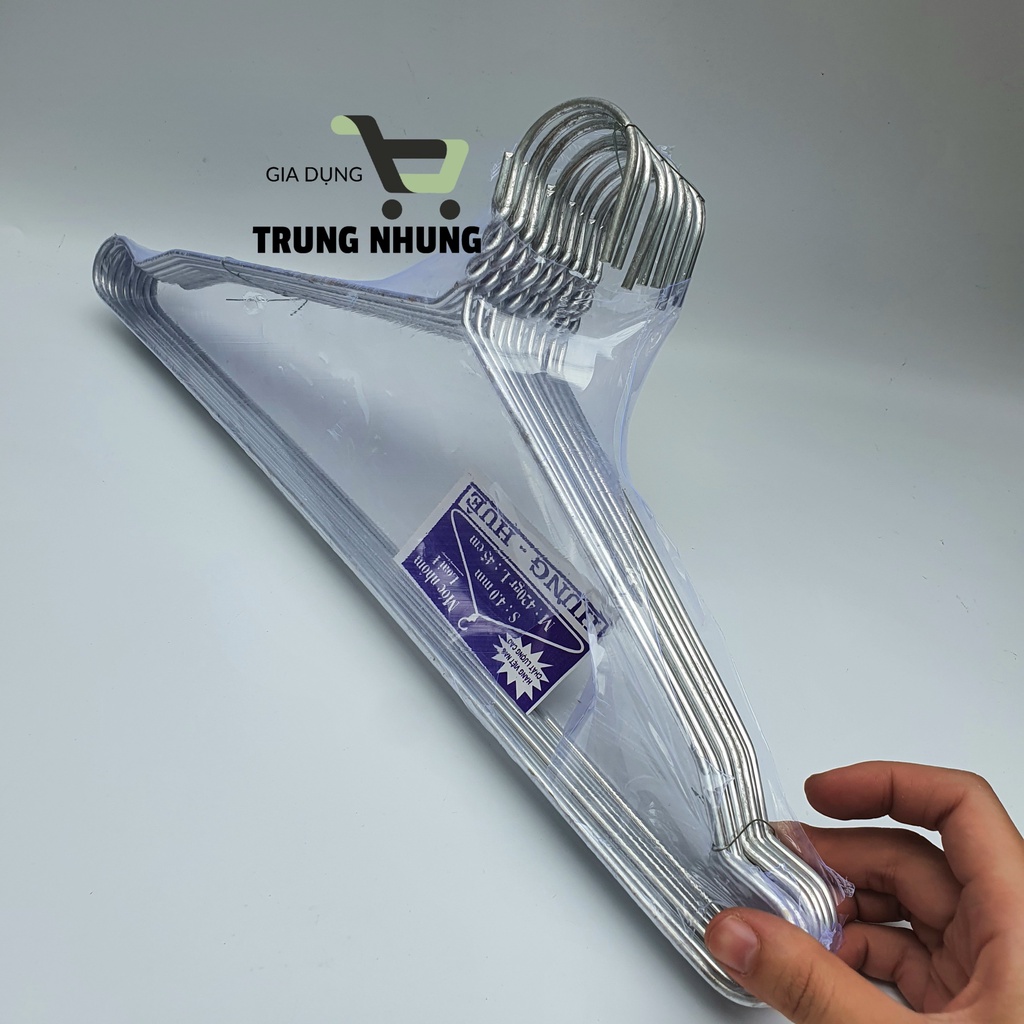Móc nhôm treo quần áo Hưng-Huê (set 10 chiếc)