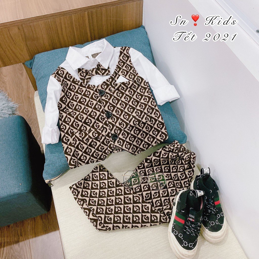 Set vest umi dạ cho bé trai