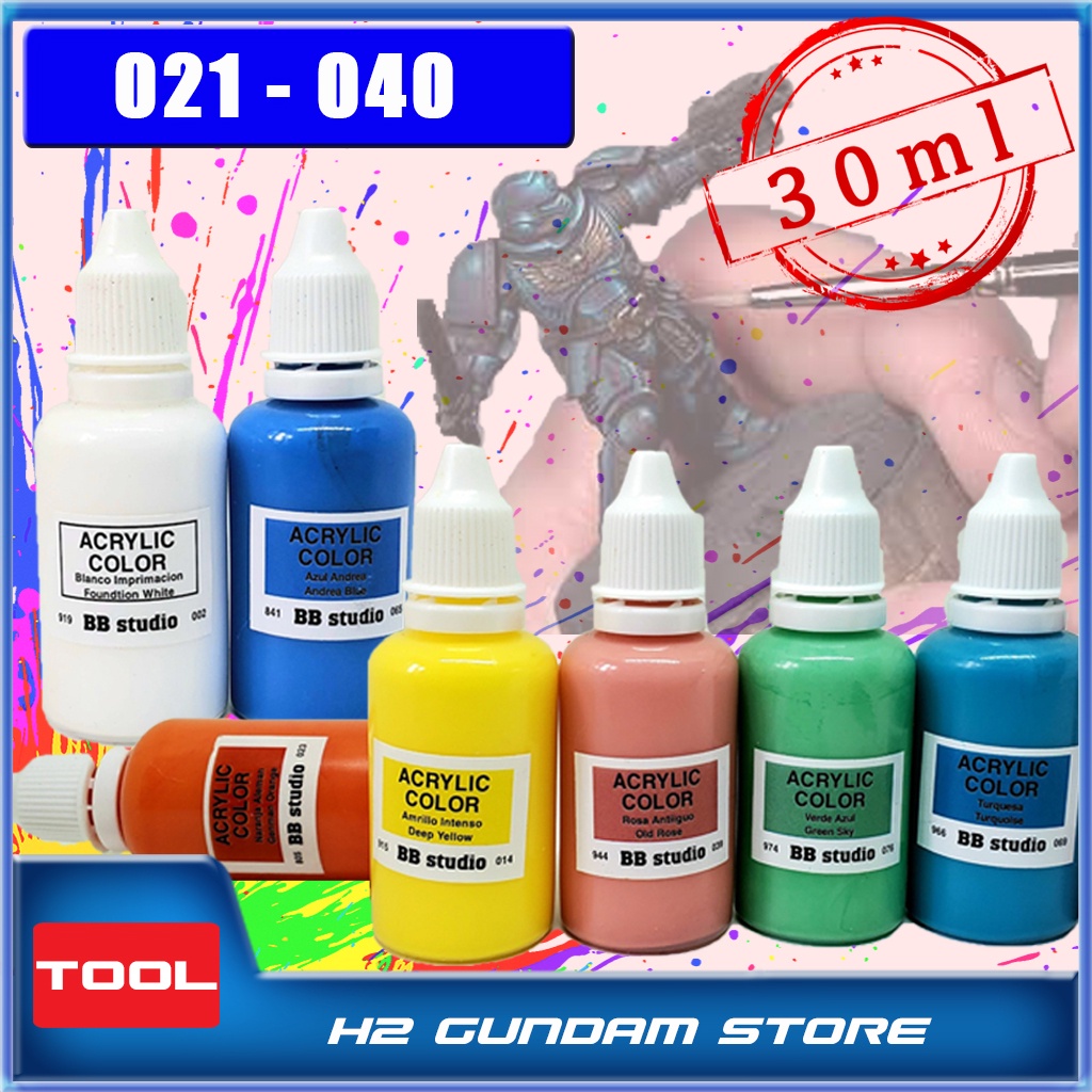 Sơn mô hình gốc Acrylic BB Studio mã 021 - 040